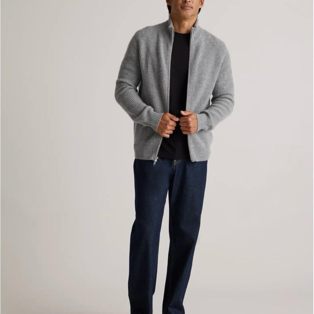 NWT Quince Men's Wool Fisherman Full Zip Sweater